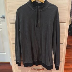 Haggar Gray Zip Up Sweater Cozy Contemporary Style